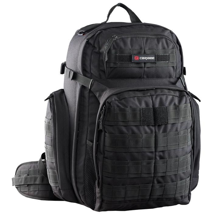 Caribee Ops 50L Tactical Backpack - Durable Military Rucksack for Hiking, Camping & Travel - Black - Perfect for Outdoor Adventures & Daily Commute