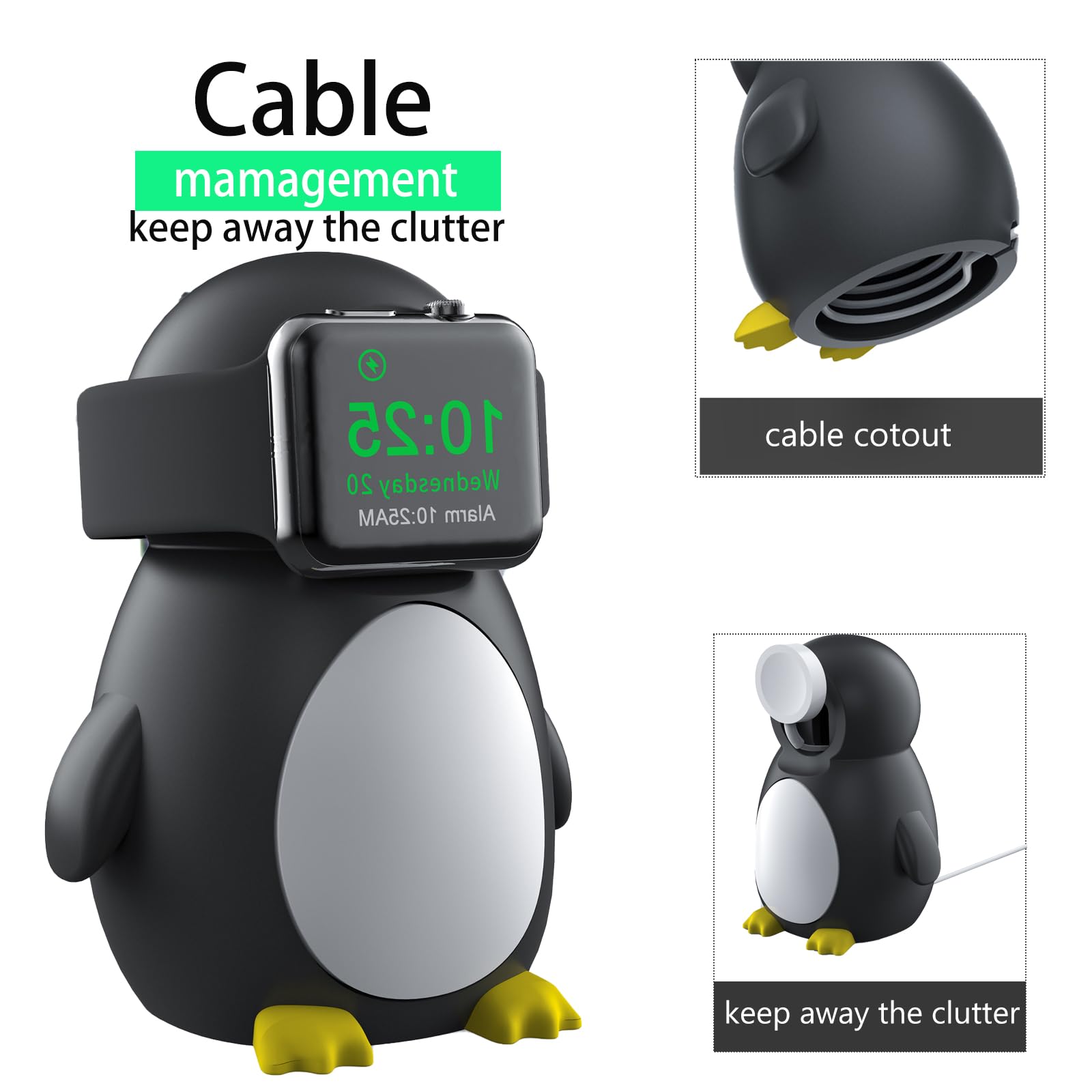Apple Watch & Samsung Galaxy Watch Charger Stand with Nightstand Mode - Multi-Device Charging Dock for Home & Office Use | Perfect for Bedside, Desk & Travel Organization