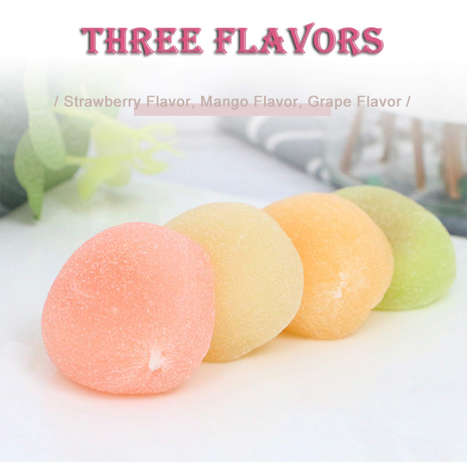 Premium Japanese Mochi Rice Cakes - 19.3oz Daifuku Dessert (3 Flavor Variety Pack: Strawberry, Mango & Grape) | Soft Chewy Asian Sweet Snacks | Perfect for Parties, Gifts & Afternoon Tea Treats
