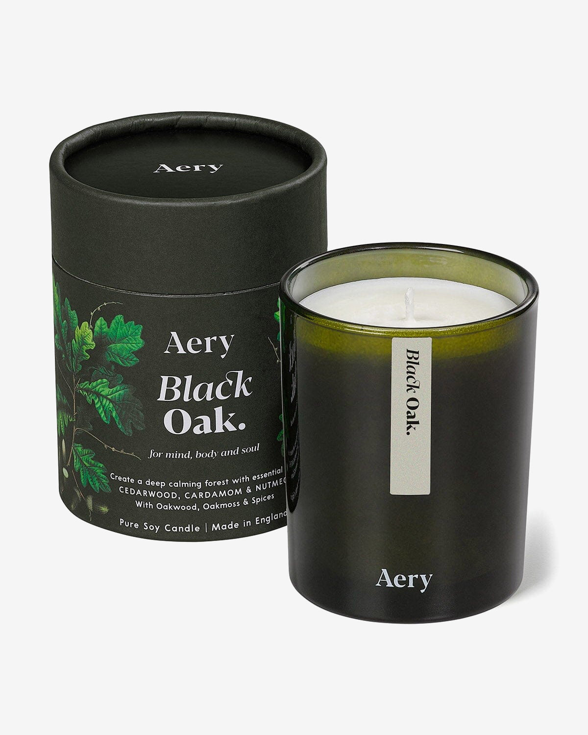 Aery Botanical 200g Black Oak Scented Soy Wax Candle for Home Relaxation, Meditation & Romantic Ambiance