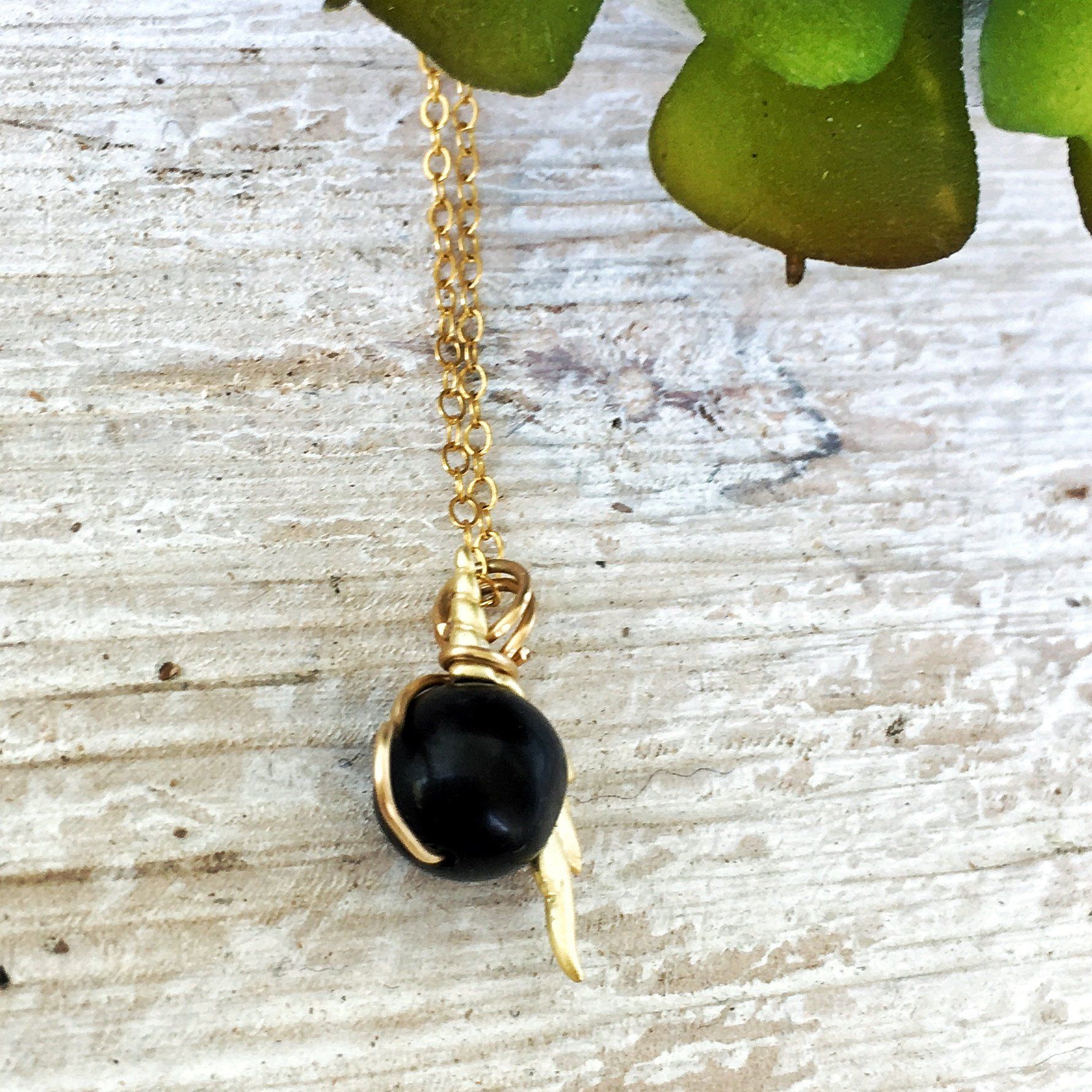 Obsidian Necklace with Unicorn Charm - 14K Gold Filled Pendant for Women, Spiritual Protection & Fashion Jewelry - Perfect for Gifts, Meditation & Everyday Wear