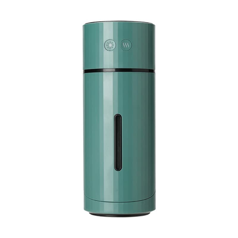 Portable Mini Humidifier - 260ml Cool Mist Humidifier with USB/Battery Power for Bedroom, Office, Car & Travel | Compact 7.2x7.2x18cm Design (Green) - Perfect for Dry Air Relief in Small Spaces, Baby Nurseries & Work Desks