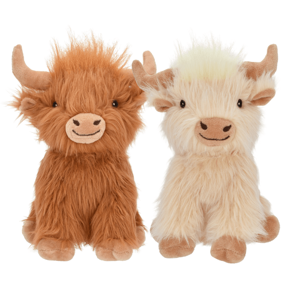 Multipet Highland Cow Plush Dog Toy - Soft & Durable Chew Toy for Small & Medium Dogs - Perfect for Playtime, Training & Cuddling