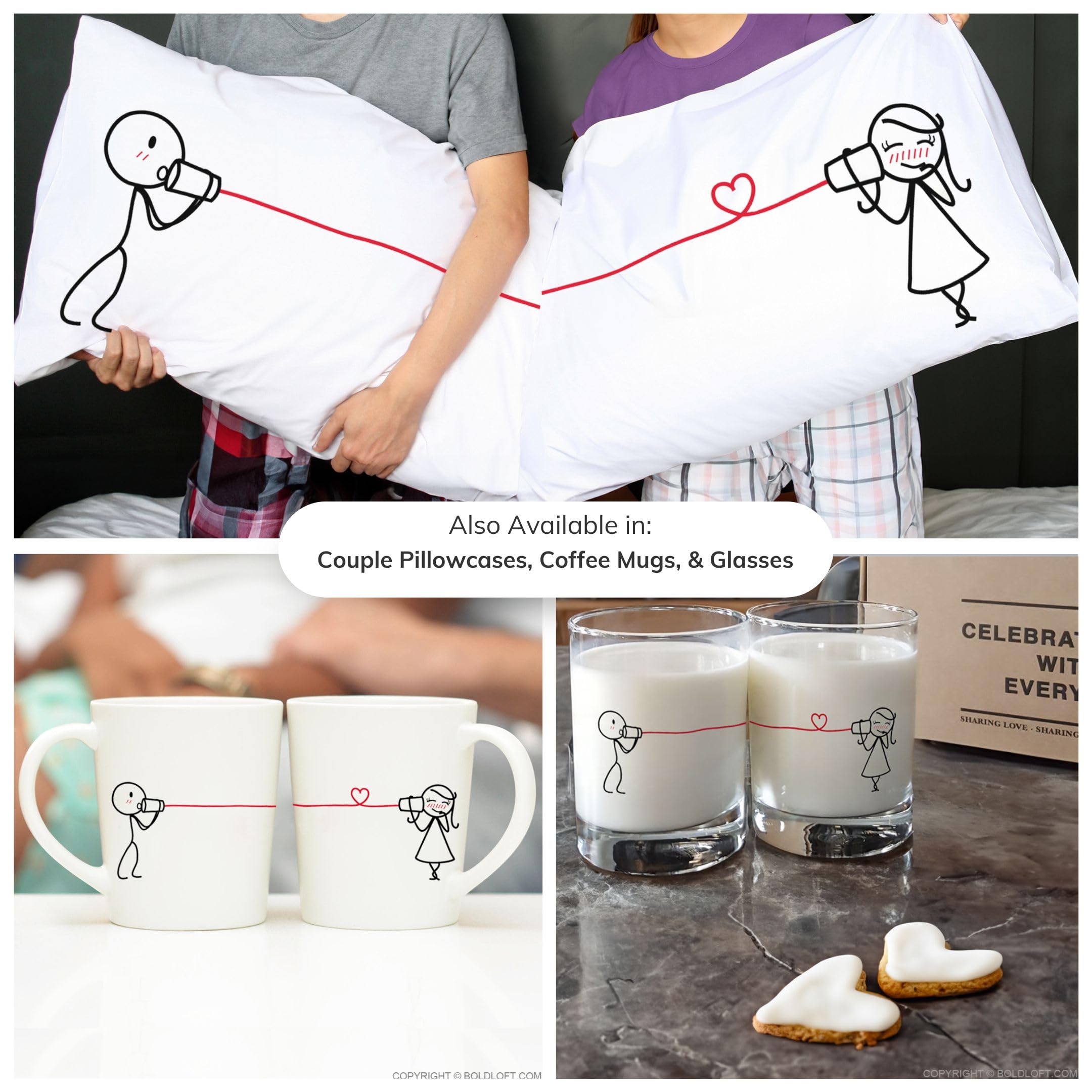 BoldLoft 'I Love You' Body Pillowcase - Romantic Gift for Girlfriend, Wife, Valentine's Day, Anniversary & Christmas - Soft & Comfortable Body Pillow Cover for Couples, Long Distance Relationships & Home Decor