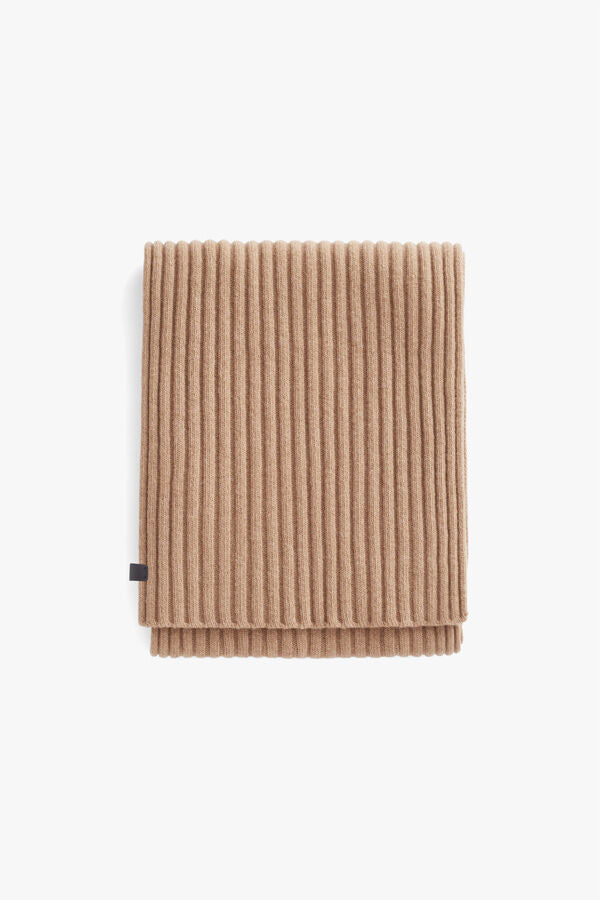 Men's Wool Cashmere Ribbed Scarf - Soft Winter Warm Knit Wrap for Cold Weather - Perfect for Outdoor Activities, Travel & Fashion Accessories
