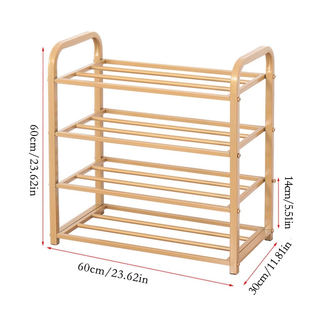 Iron Shoe Rack 5-Tier Storage Organizer - Sturdy Wrought Metal Shoe Shelf for Entryway, Hallway, Closet & Bedroom - Space Saving Shoe Organizer (Black) - Perfect for Small Apartments & Mudroom Organization