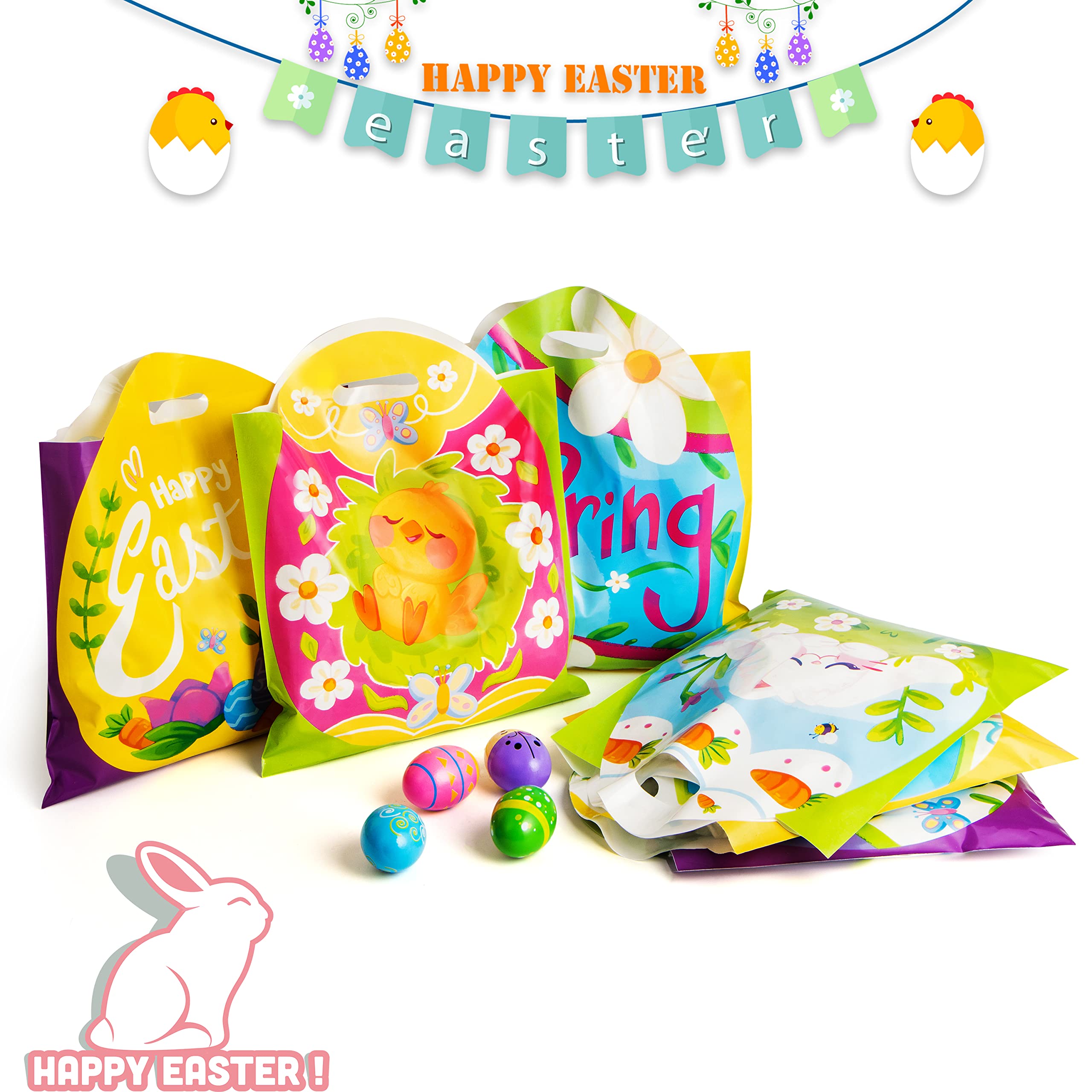 JOYIN 48 Pack Easter Gift Bags 11.8