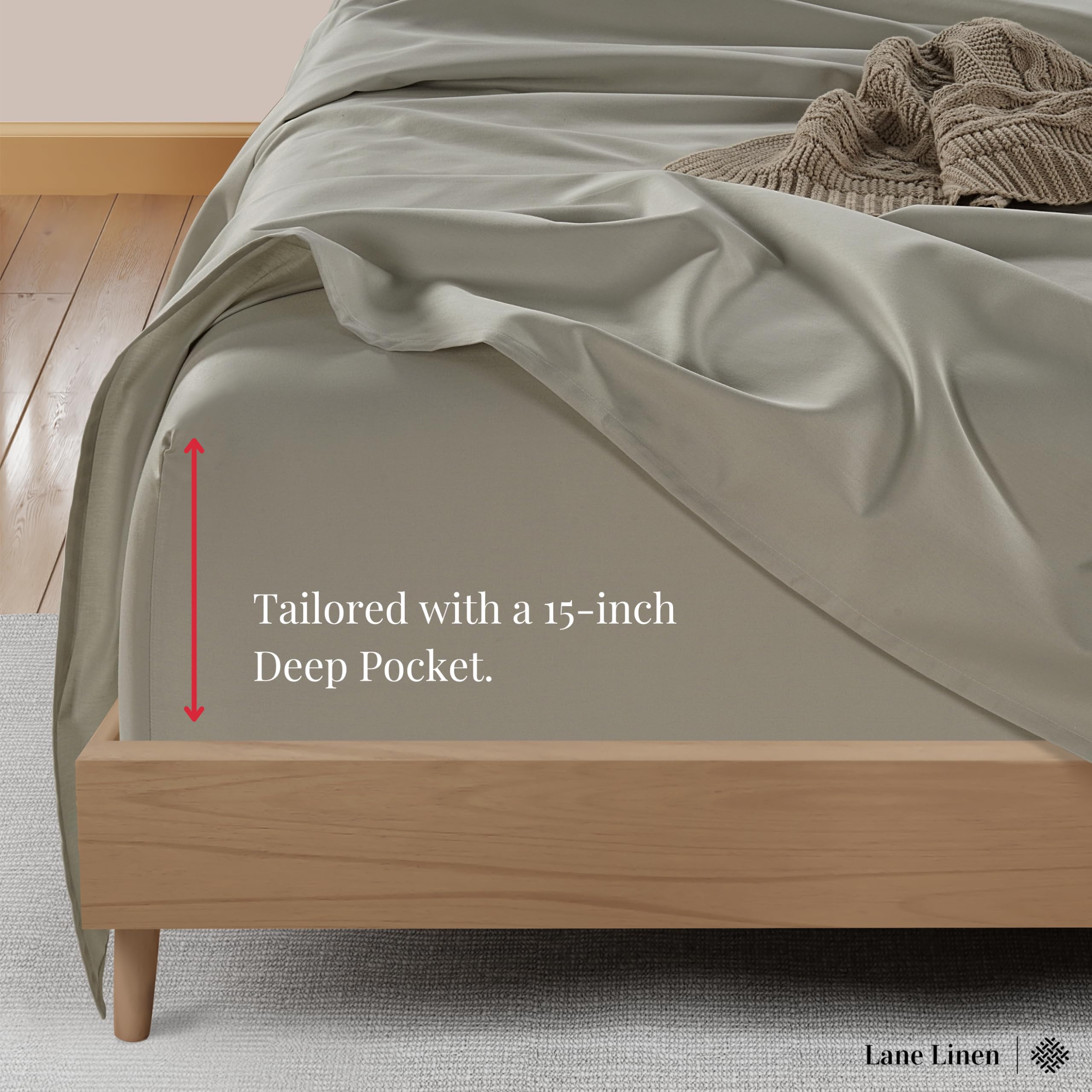 600 TC 100% Cotton Twin Bed Sheets Set - Premium Mercerized Sateen Bedding for Silky Softness & Durability - Fully Elasticized Twin Size Fitted Sheet, Ultra Breathable & Machine Washable - Perfect for Guest Rooms, Dorms & Cozy Bedrooms (Silver)