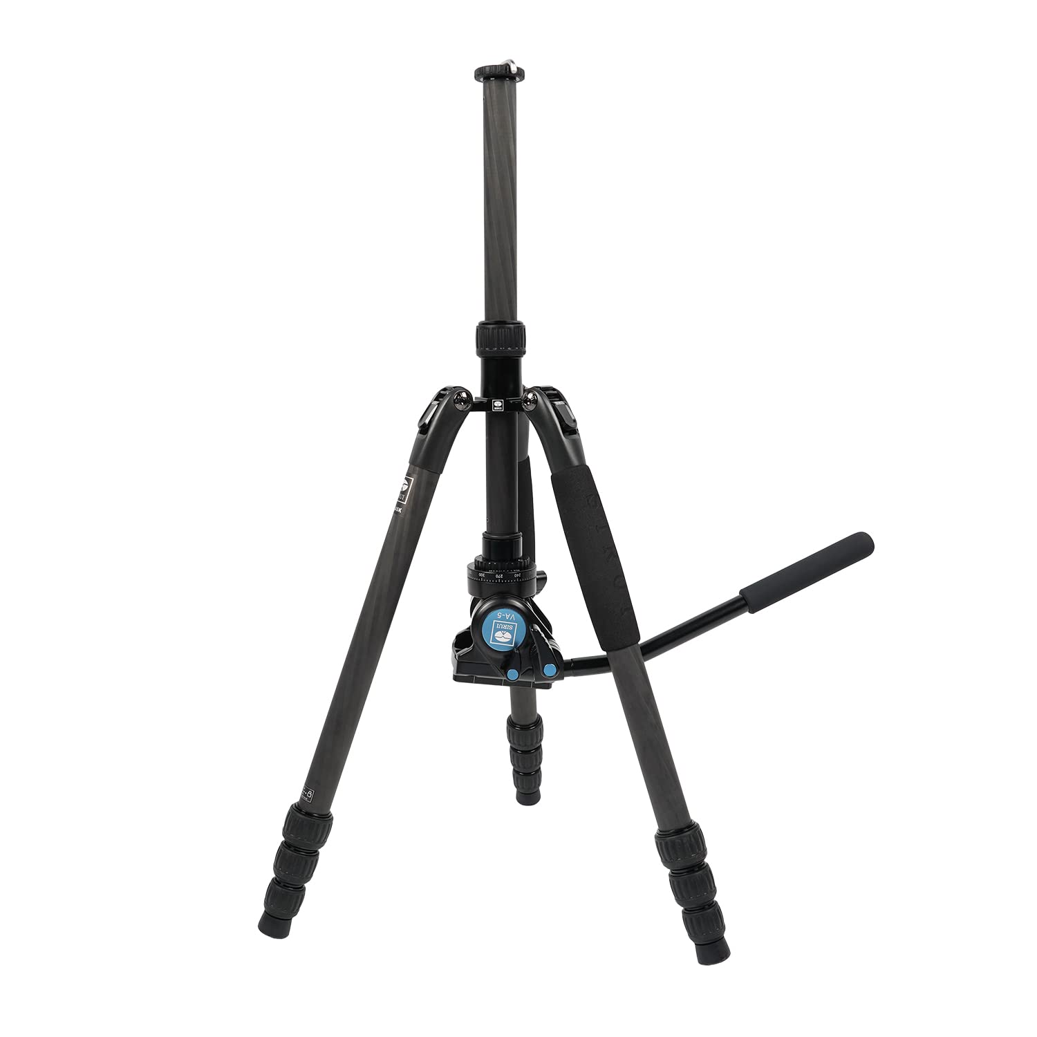 SIRUI T04S Carbon Fiber Tripod with VA-5 Compact Fluid Video Head - Professional Camera Tripod for DSLR, Mirrorless, Video Shooting - Perfect for Travel, Vlogging, and Outdoor Photography (T-024SK+VA-5)