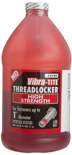 Vibra-TITE 13100 Permanent Strength Anaerobic Threadlocker - 1 Liter Jug, Red High-Performance Adhesive for Industrial Machinery, Automotive & DIY Projects