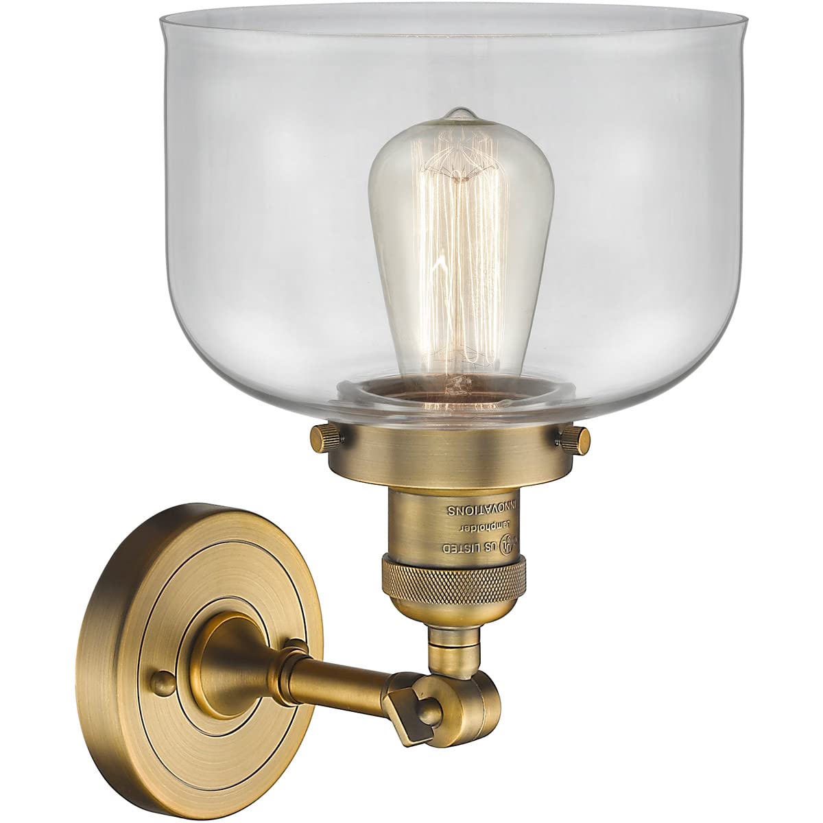 Innovations INNO203-BB-G72-LED Brass LED Wall Sconce Light Fixture - Modern Dimmable Lighting for Bedroom, Hallway & Living Room Decor