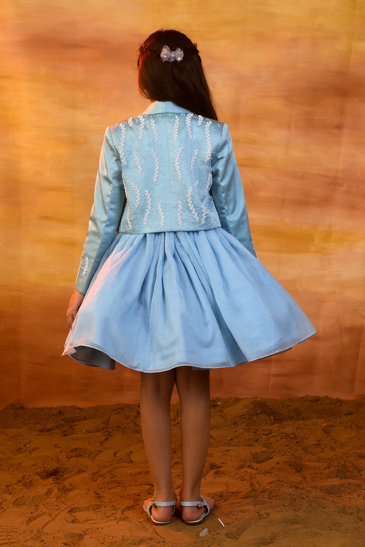 Nigella Embroidered Jacket & Belt Dress for Girls - Elegant Party Outfit for Weddings, Holidays & Special Occasions