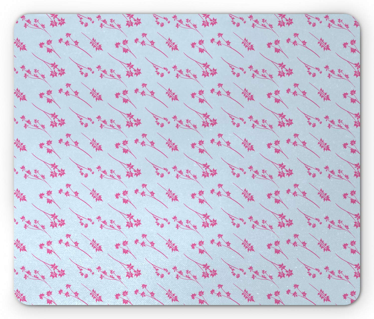 Ambesonne Floral Mouse Pad with Eucalyptus Leaves Design - Non-Slip Rubber Base, Standard Size Rectangle Mousepad in Pale Blue & Pink - Perfect for Office, Gaming & Home Computer Use