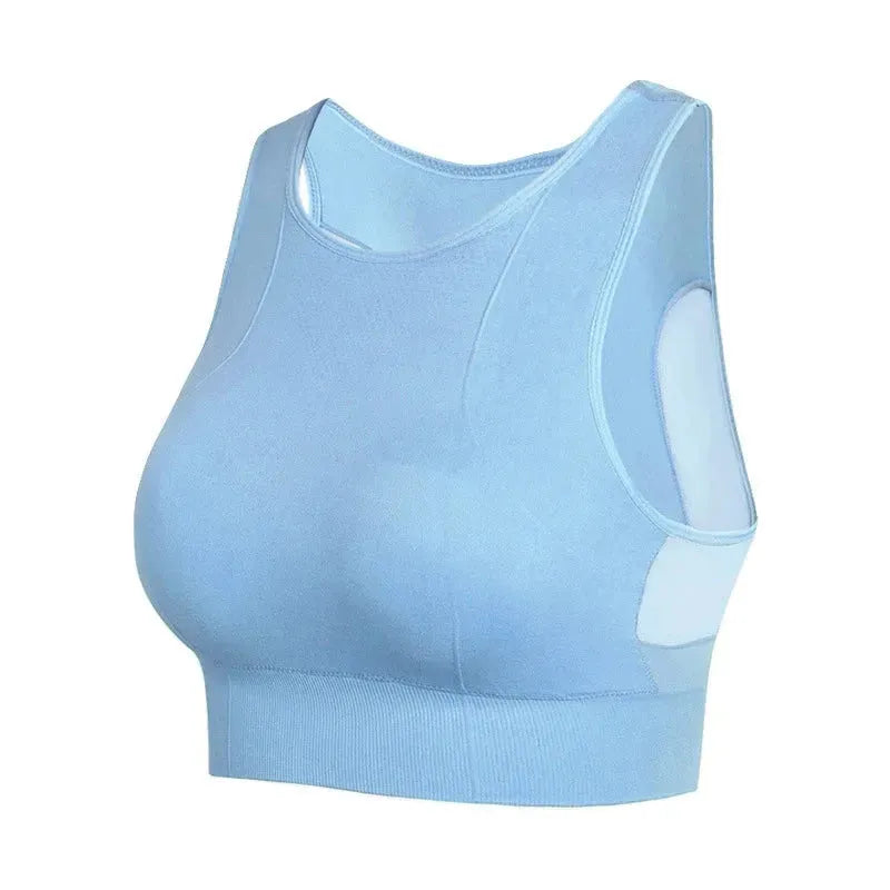 Breathable Mesh Shockproof Padded Sports Bra for Women - Seamless Yoga Running Gym Workout Top - Perfect for High-Impact Workouts, Yoga & Active Lifestyle