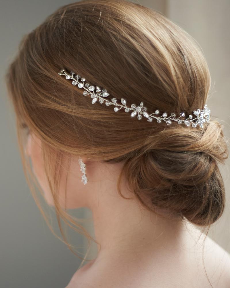 Callie Crystal Hair Vine - Elegant Bridal Hair Accessory for Weddings, Prom & Special Occasions | Sparkling Rhinestone Headpiece for Women & Girls