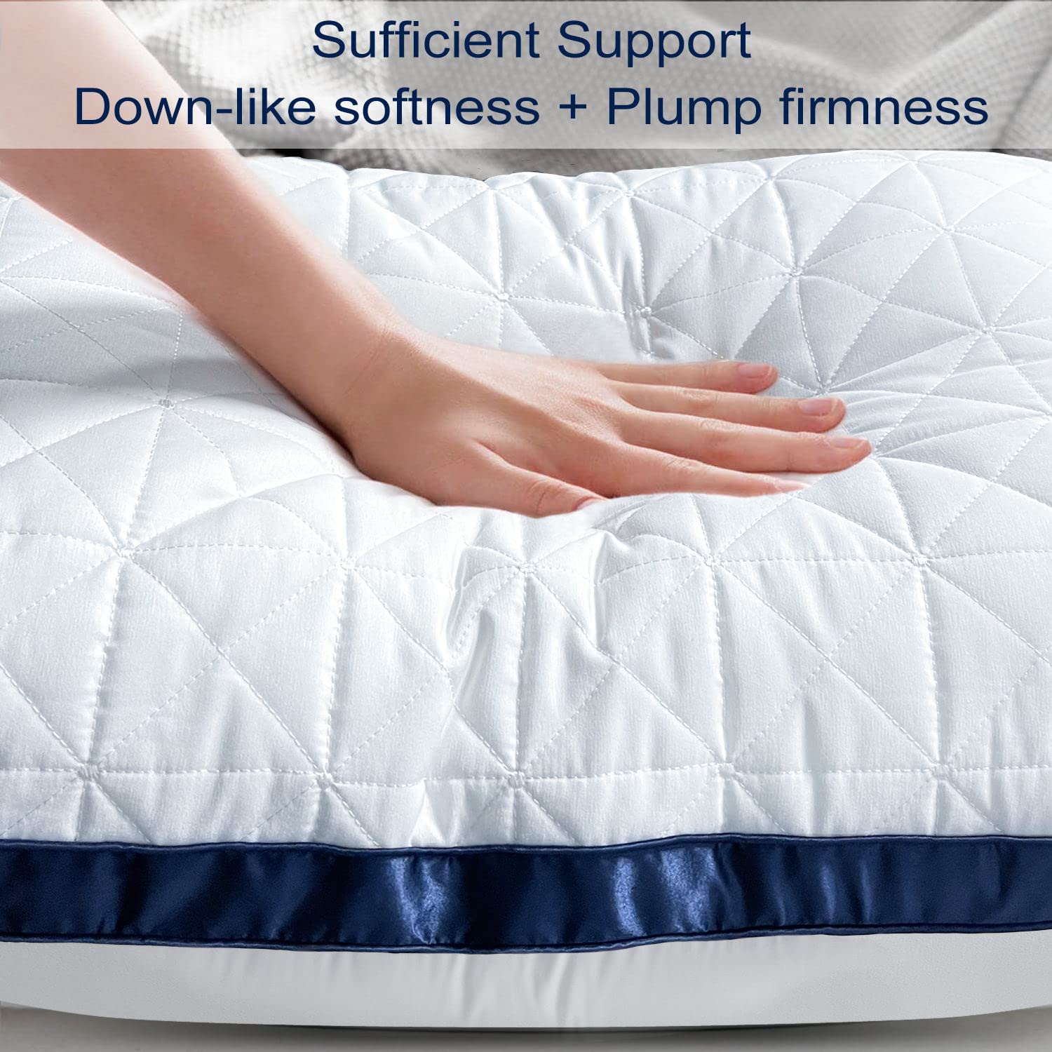King Size Pillows Set of 2 - Cooling Hotel Luxury Bed Pillows for Sleeping, Breathable Down Alternative Gusseted Pillow for Side, Stomach & Back Sleepers | Perfect for Home, Travel & Guest Rooms