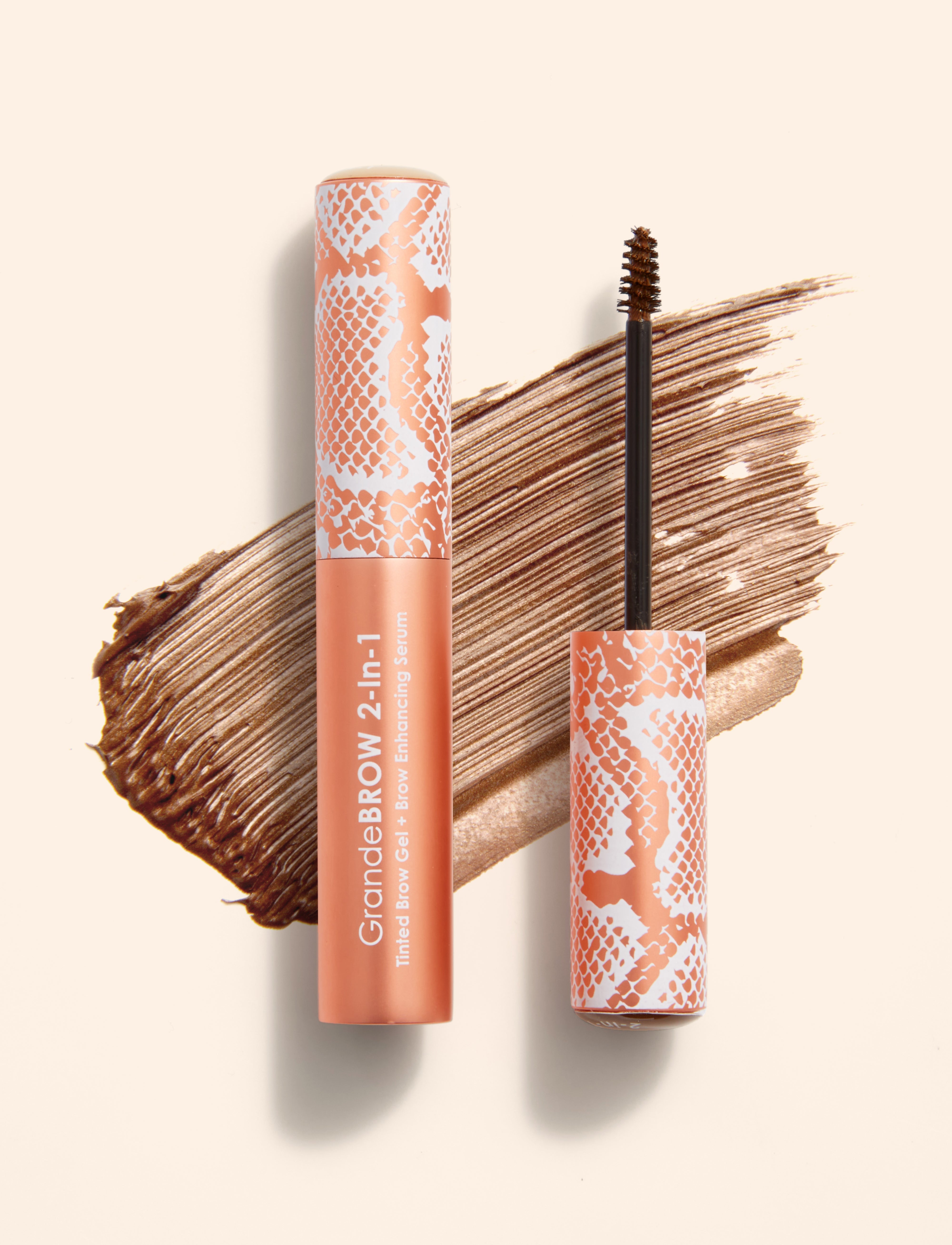 GrandeBROW 2-in-1 Eyebrow Enhancing Serum & Growth Accelerator - Travel Size for Auburn Hair - Perfect for On-the-Go Beauty & Natural Brow Enhancement