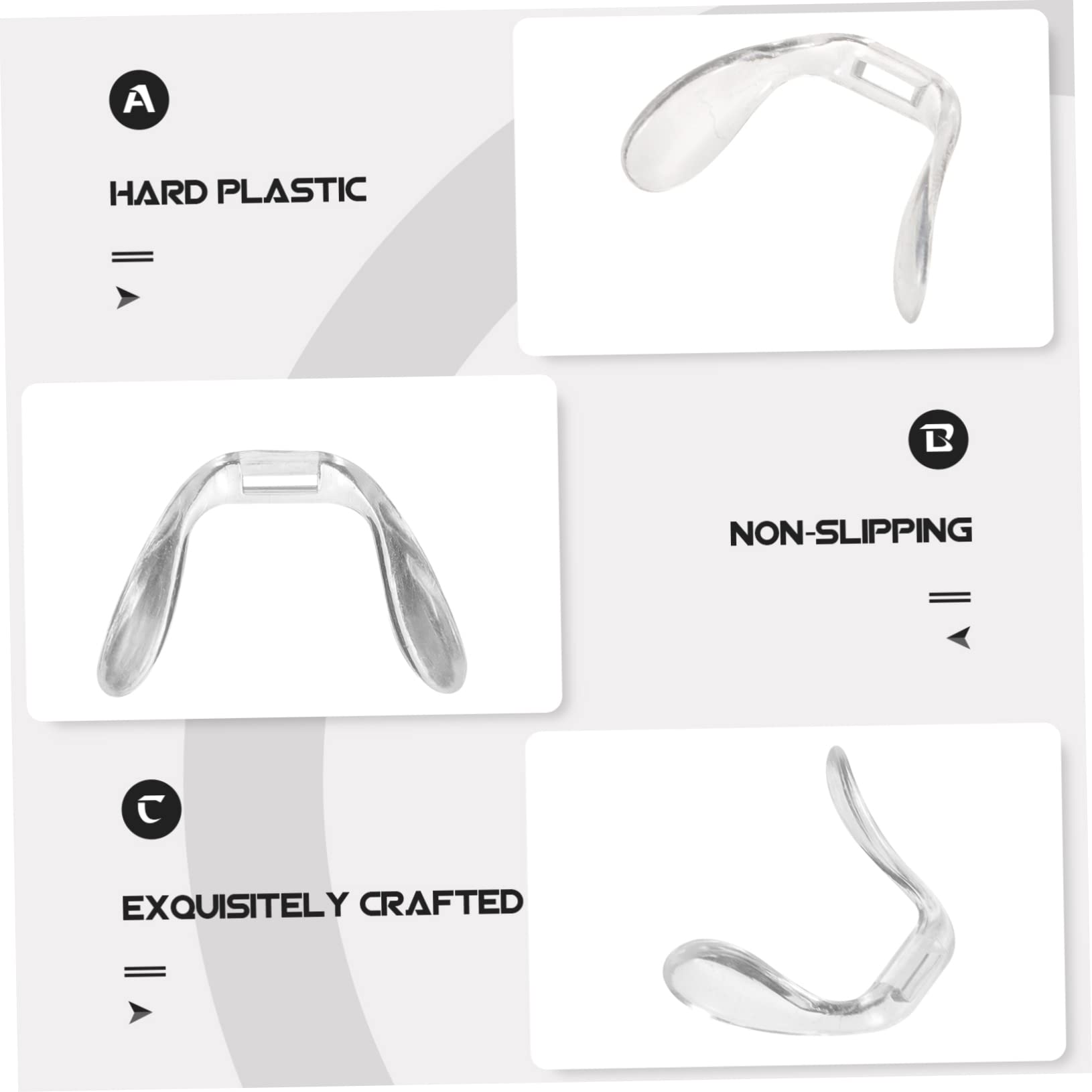 JECOMPRIS 3-Pack Non-Slip Glasses Nose Pads - Hard Plastic Eyewear Accessories for Adults & Kids - Perfect for Reading, Computer Use, and Daily Wear