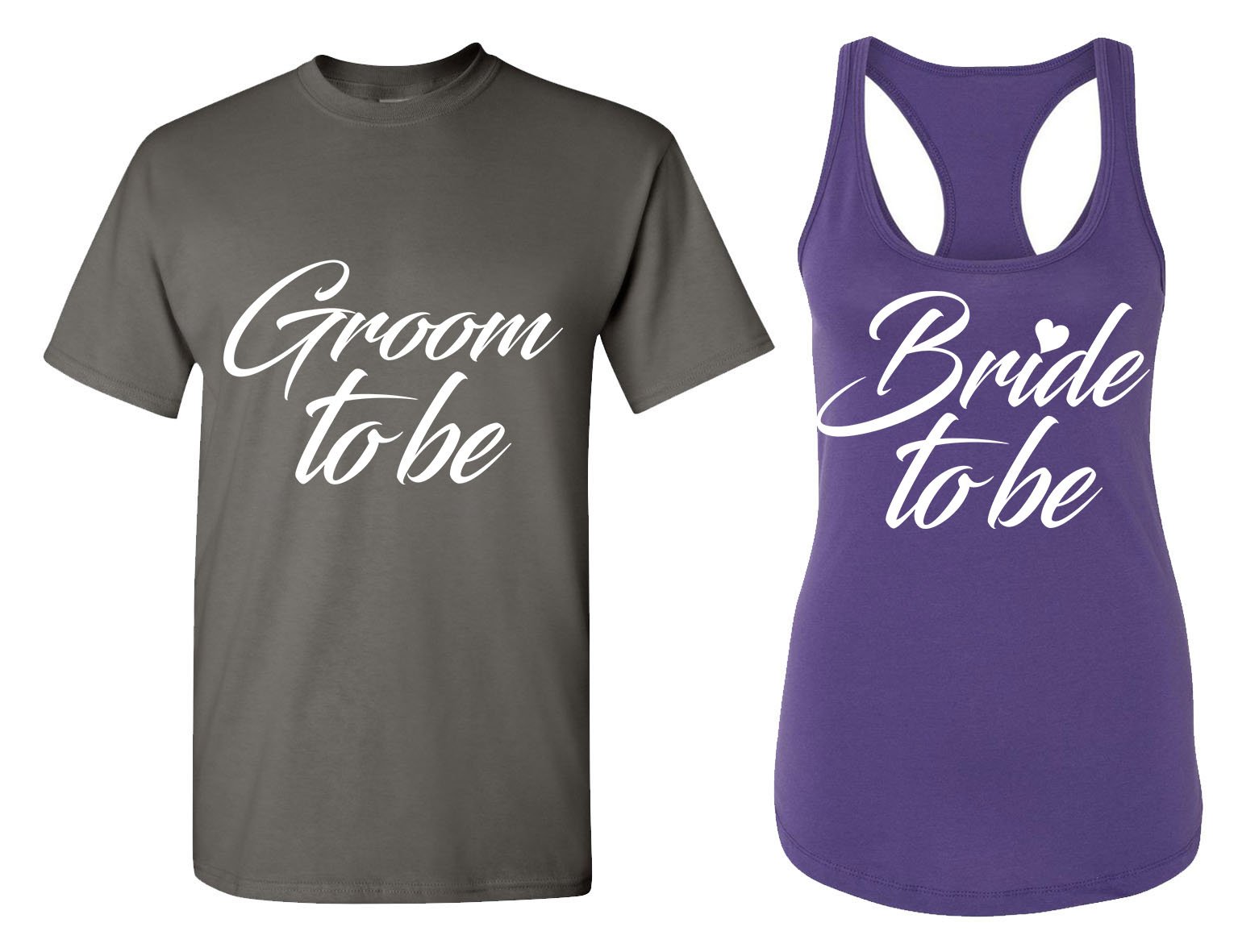 Matching Couples T-Shirts for Wedding Party & Bachelorette - Bridal Tank Tops - Perfect for Engagement Photos, Bridal Showers & Honeymoon Getaways