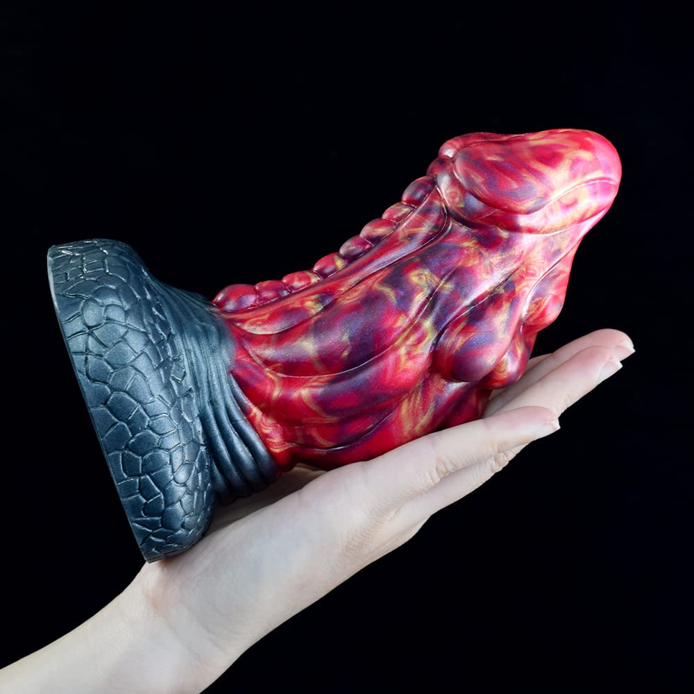 Premium Liquid Silicone Alien/Fido Dildo with Strong Suction Cup - Realistic Adult Sex Toy for Solo Play & Couples Fantasy - Waterproof, Body-Safe & Easy Clean - Perfect for BDSM, Roleplay & Sensory Exploration