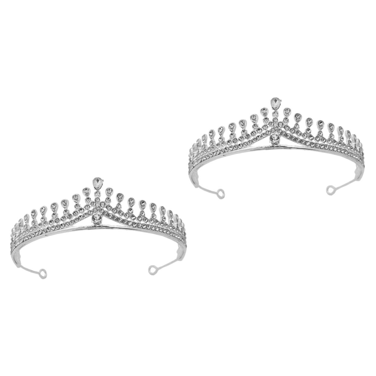 Vintage Rhinestone Tiara Crown for Bride - 2PCS Wedding Headpiece Set, Bridal Hair Accessories for Wedding Party, Prom, Pageant & Special Occasions