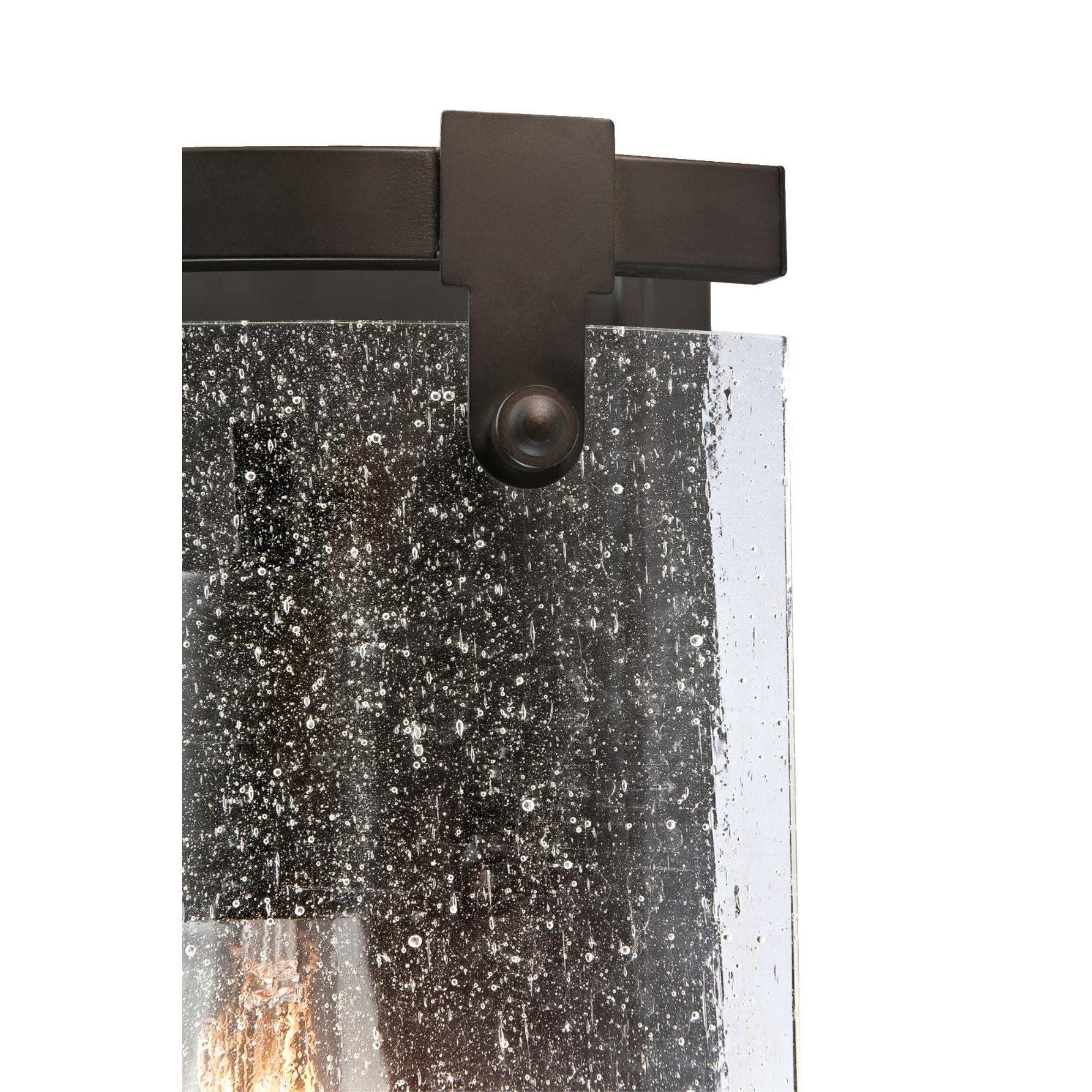 6352300 Burll O-Light Indoor Wall Fixture - Oil Rubbed Bronze Finish with Clear Seeded Glass - Perfect for Hallway, Bedroom, and Entryway Lighting
