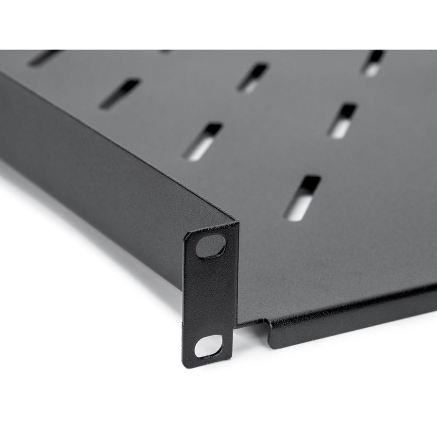 1U Universal Vented Rack Shelf - 13.78In/350Mm Depth Black - Perfect for Server Racks, Network Equipment & Data Center Organization