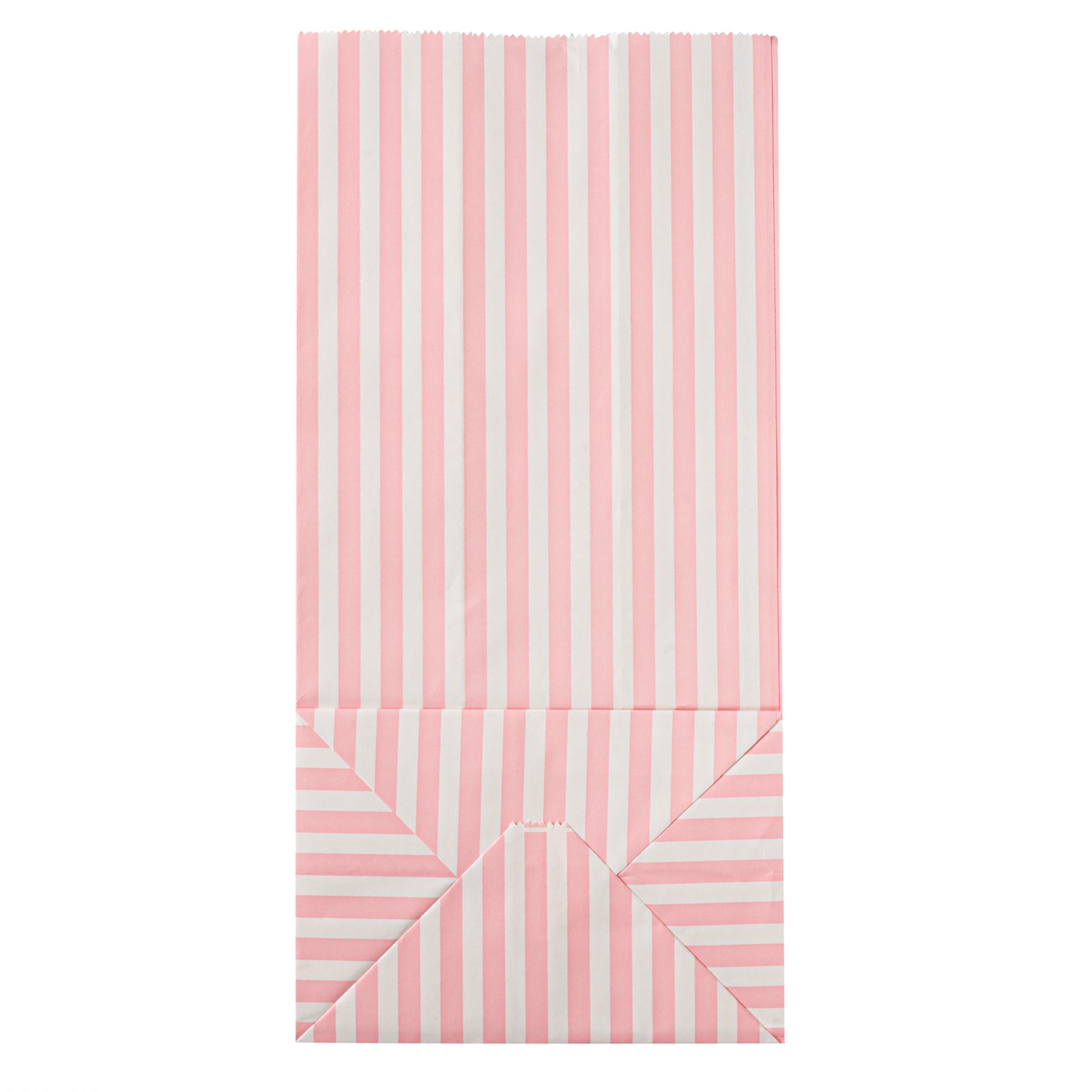 Premium Pink and White Striped Paper Gift Bags - 8 lb Capacity, 6 x 4 x 11.75 Inches - Bulk Pack of 100 - Perfect for Birthday Parties, Baby Showers & Retail Packaging