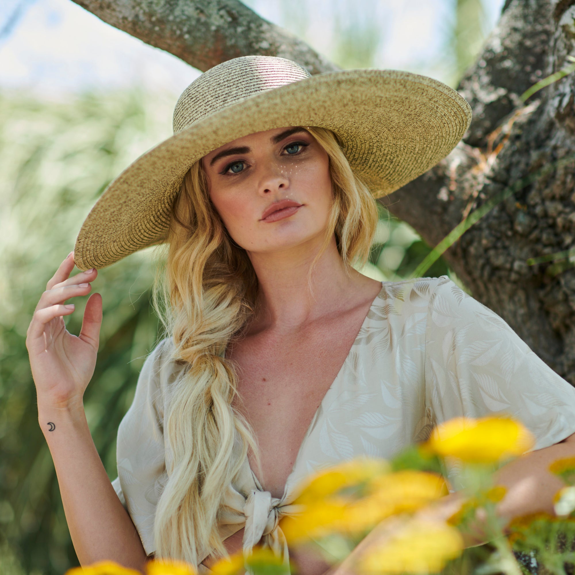 Women's Ultrabraid Back Knot Floppy Hat - Wide Brim Sun Hat for Beach, Summer & Outdoor Activities | UPF 50+ Sun Protection | Adjustable Chin Strap