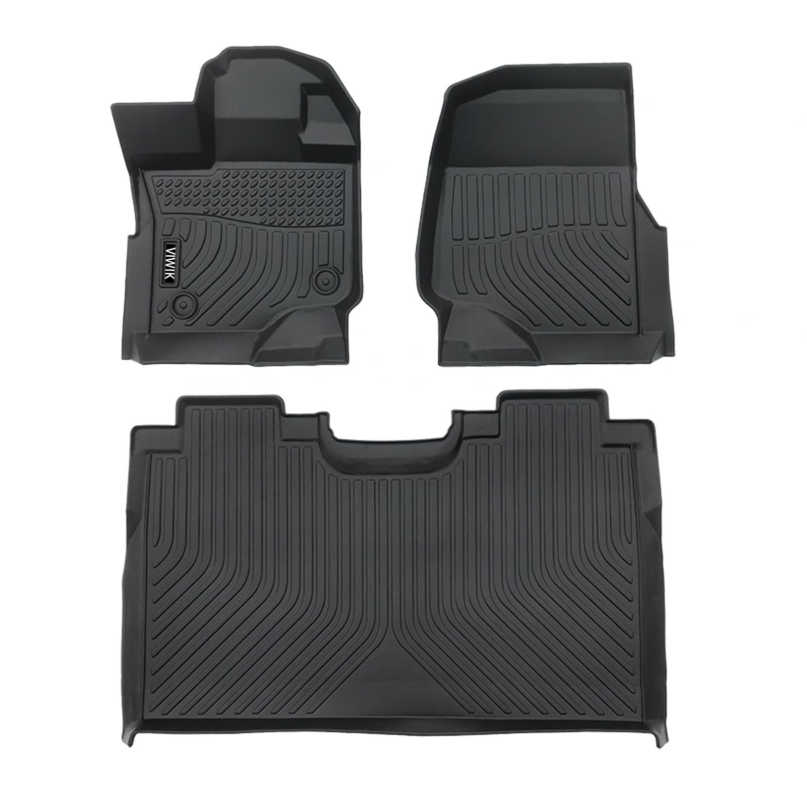 All-Weather Floor Mats for 2015-2025 Ford F150 & 2022-2025 F-150 Lightning SuperCrew - Custom Fit TPE Floor Liners for Front Bucket Seats (No Fold Flat Storage) - 1st & 2nd Row Protection - Perfect for Off-Roading, Camping & Daily Driving