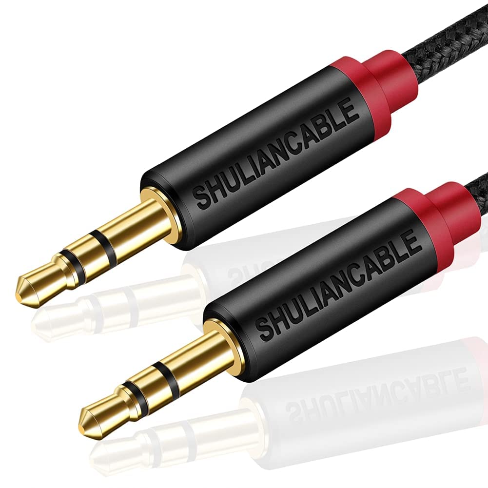 Premium 3.5mm Male to Male Stereo Aux Cable - Nylon Braided Audio Jack Cable for iPhone, Samsung, iPad, Car Stereo & Headphones - 6.6ft/2M Durable AUX Cord for Music, Gaming & Car Audio Systems