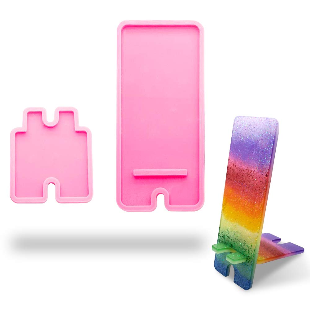 Premium Silicone Resin Phone Stand Mold - DIY Epoxy Resin Craft Holder for Smartphones | Perfect for Crafting, Desk Organizers & Gift Making