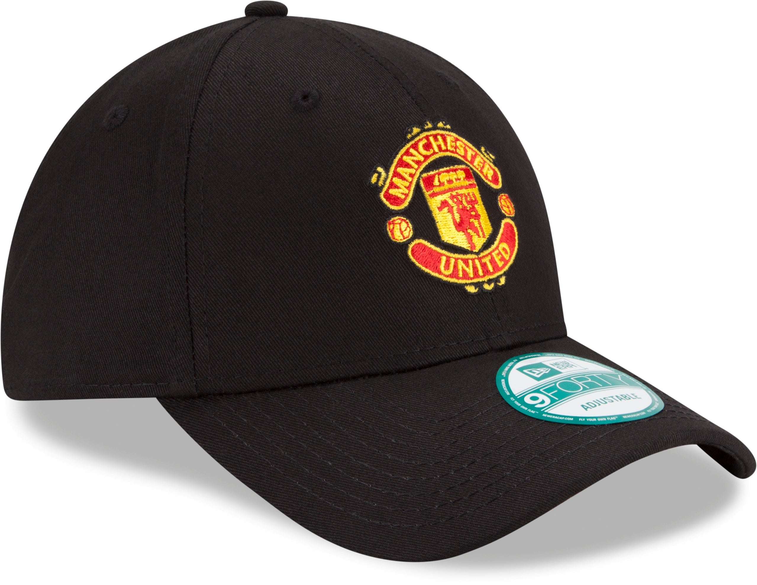 Manchester United FC New Era 9Forty Adjustable Snapback Cap - Black Official Team Logo Baseball Hat for Men & Women - Perfect for Games, Fan Gear & Sports Fashion