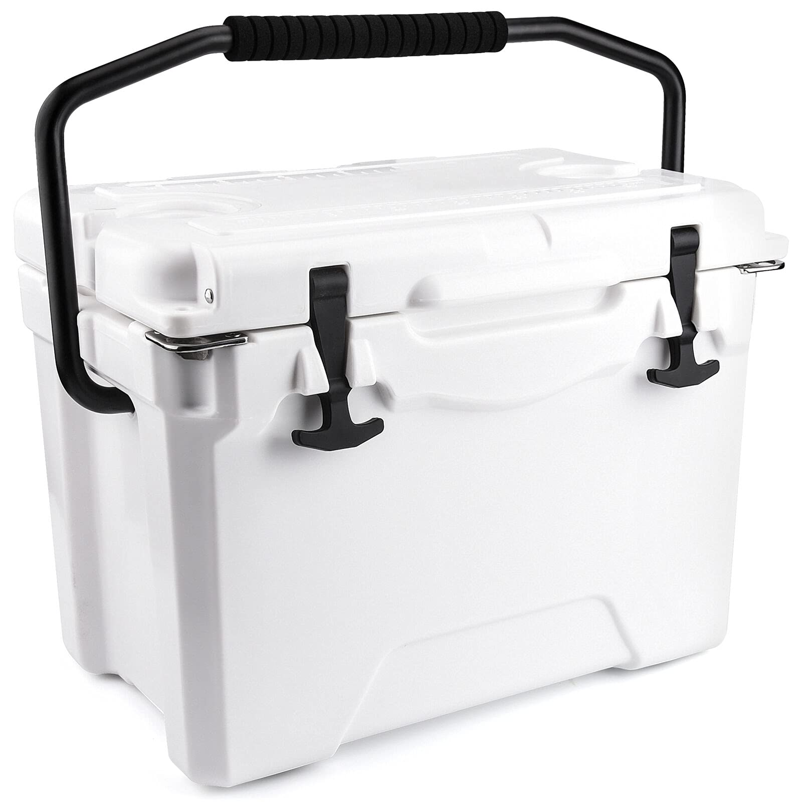 20 Quart DRM Camping Cooler - Insulated Ice Chest for Outdoor Adventures, Picnics & Beach Trips | Portable Grey Plastic Cooler Box for Camping, Tailgating & Backyard BBQs
