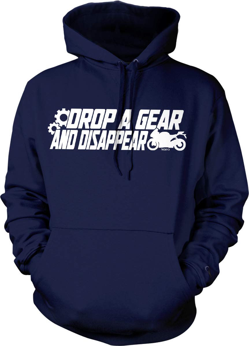 Drop a Gear and Disappear Hooded Sweatshirt - Men's & Women's Pullover Hoodie for Motorcycle Riding, Streetwear Fashion & Outdoor Activities