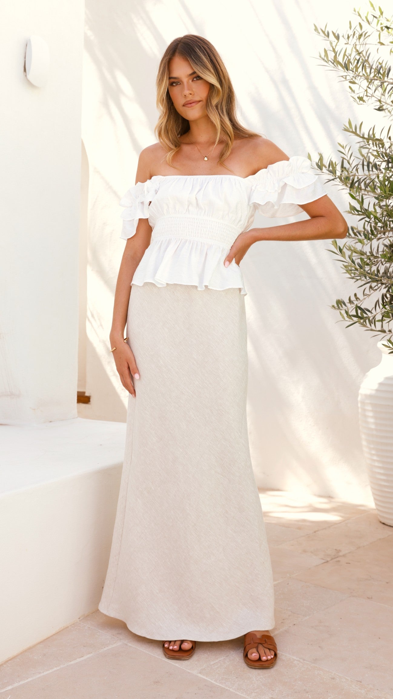 Fifi Top Women's White Blouse - Perfect for Casual Outings, Office Wear & Date Nights