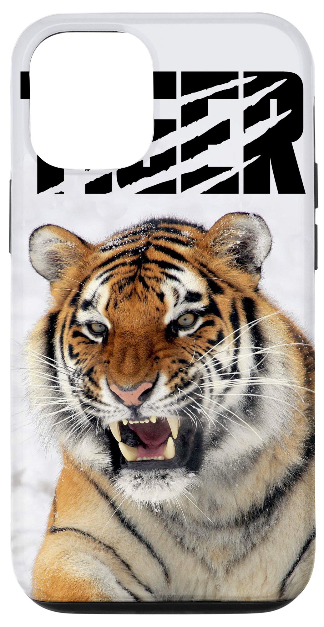 iPhone 12/12 Pro Case - Roaring Tiger Snow Winter Animal Design Protective Phone Cover for Outdoor Adventures & Nature Photography Enthusiasts
