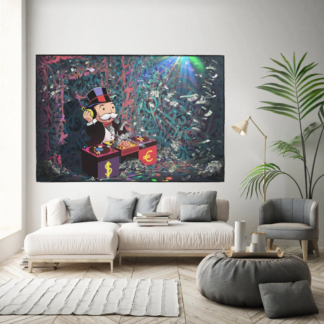 Alec Monopoly DJ Wall Art - Unique Beats & Club-Themed Canvas Prints for Music Lovers | Perfect for Home, Office & Music Studio Decor