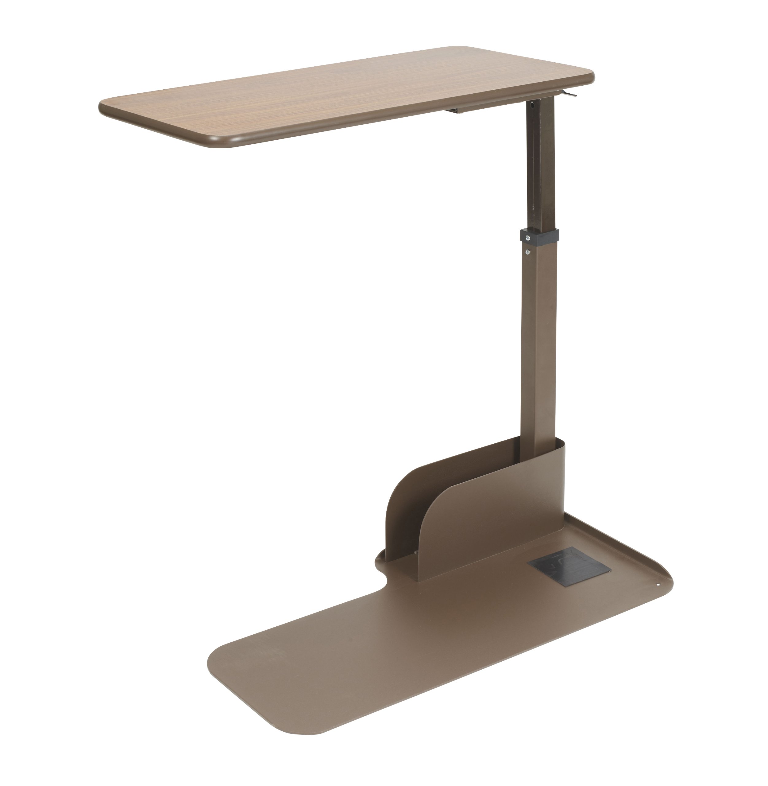 Drive Medical 13085LN Left Side Seat Lift Chair Overbed Table, Walnut Finish - Adjustable Height for Seniors & Patients - Perfect for Bedside, Living Room & Nursing Homes
