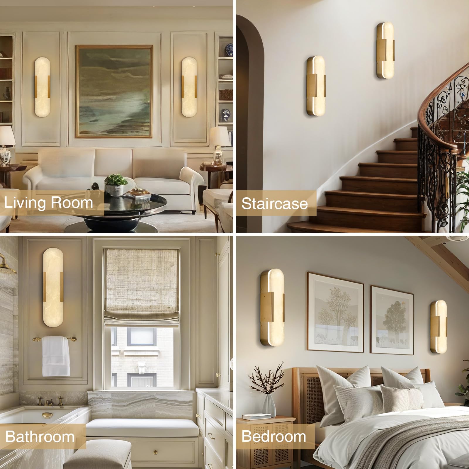 2 Pack Alabaster Wall Sconces - 19.7