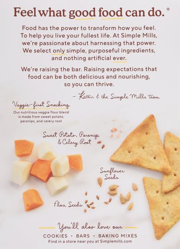 Simple Mills Veggie Pita Crackers with Himalayan Salt - Gluten Free, Vegan, Paleo Friendly Healthy Snacks, 4.25oz (Pack of 1) | Perfect for Lunch Boxes, Parties & On-the-Go Snacking
