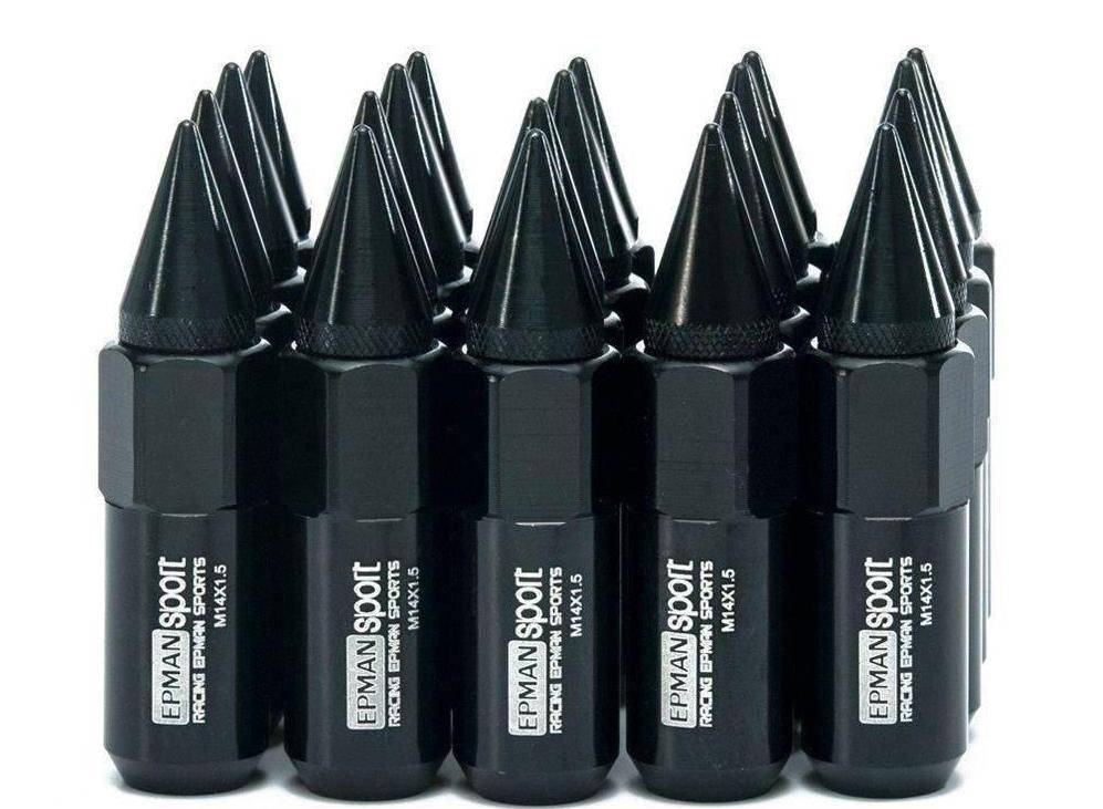14X1.5 Spiked Aluminum Lug Nuts - 60MM Extended Tuner Wheels (20pcs/set) - Perfect for Custom Car Rims & Off-Road Vehicles