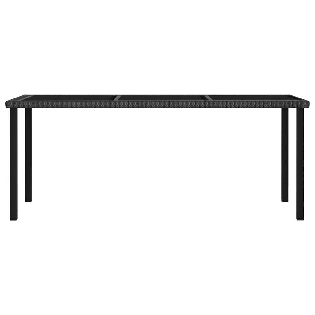 Weather-Resistant Poly Rattan Outdoor Dining Table 70.9