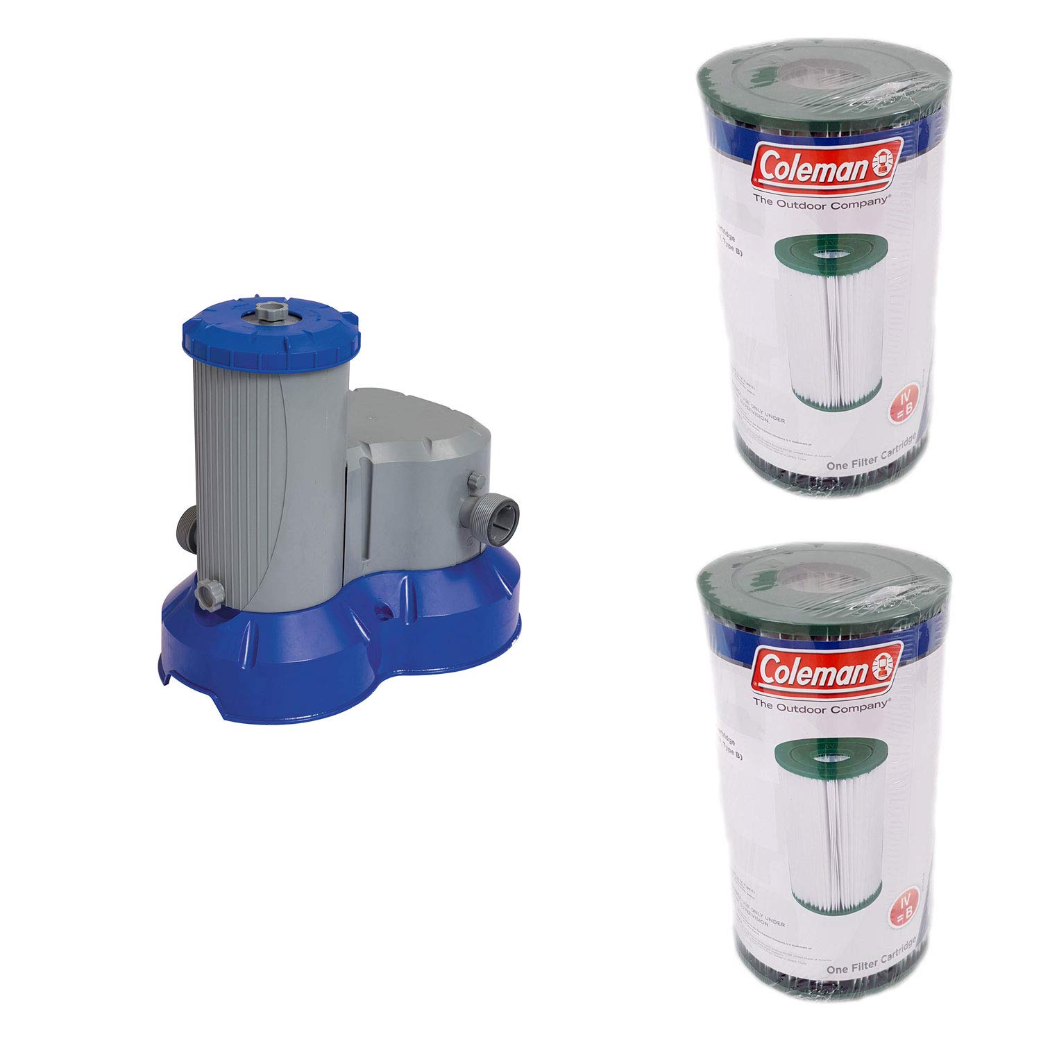 Bestway Pool Filter Pump with Type IV/B Replacement Cartridges (2 Pack) - Ideal for Above Ground Pools, Spa Maintenance & Water Filtration Systems