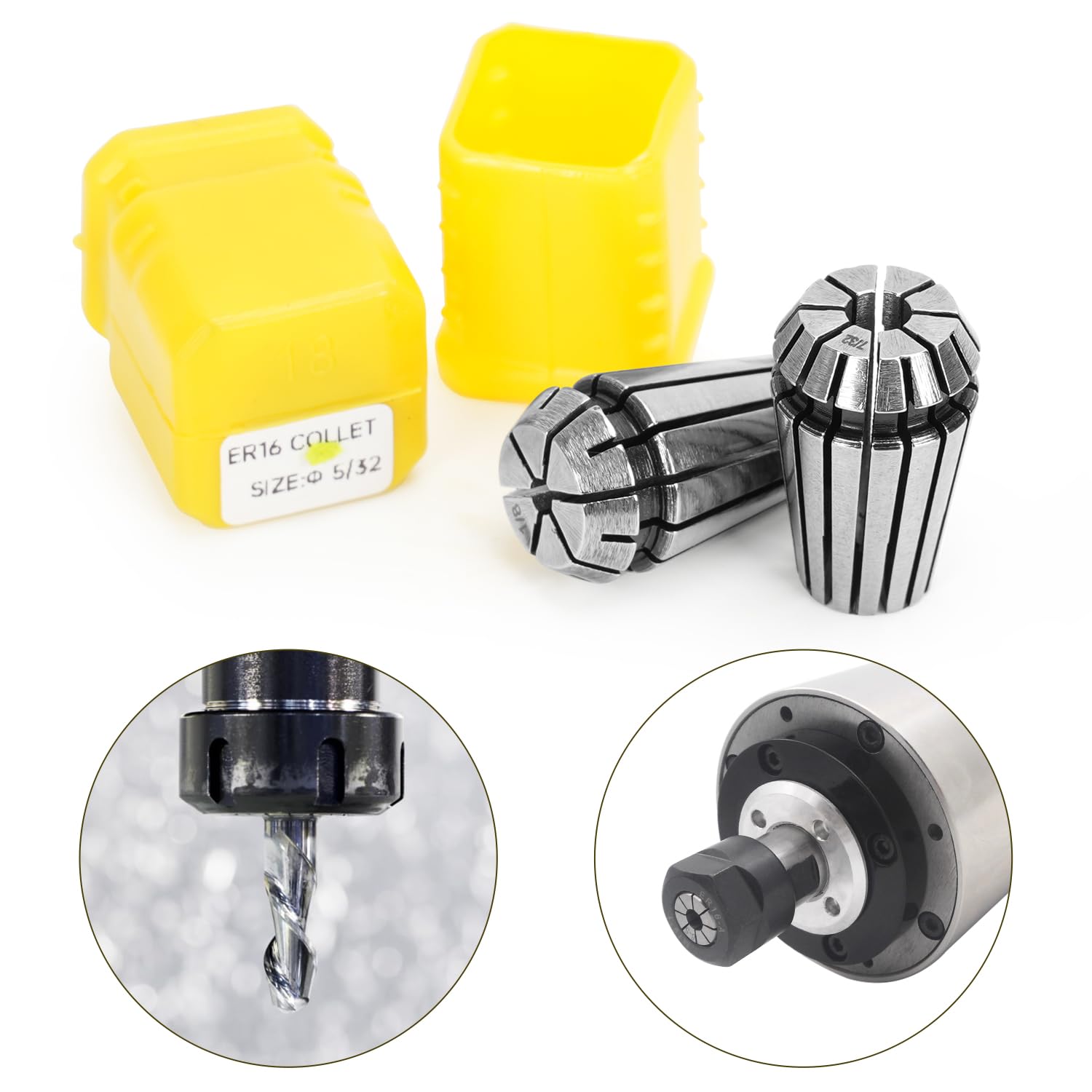 12pcs ER16 Spring Collet Set for CNC Engraving, Milling & Lathe Machines - Precision Tool Workholding for Metal & Woodworking - Ideal for DIY Projects & Professional Workshops