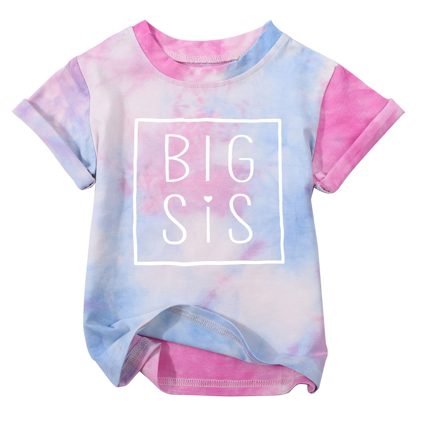 MNLYBABY Big Sister Tshirt - Toddler Girl Announcement Top for Sibling Reveal