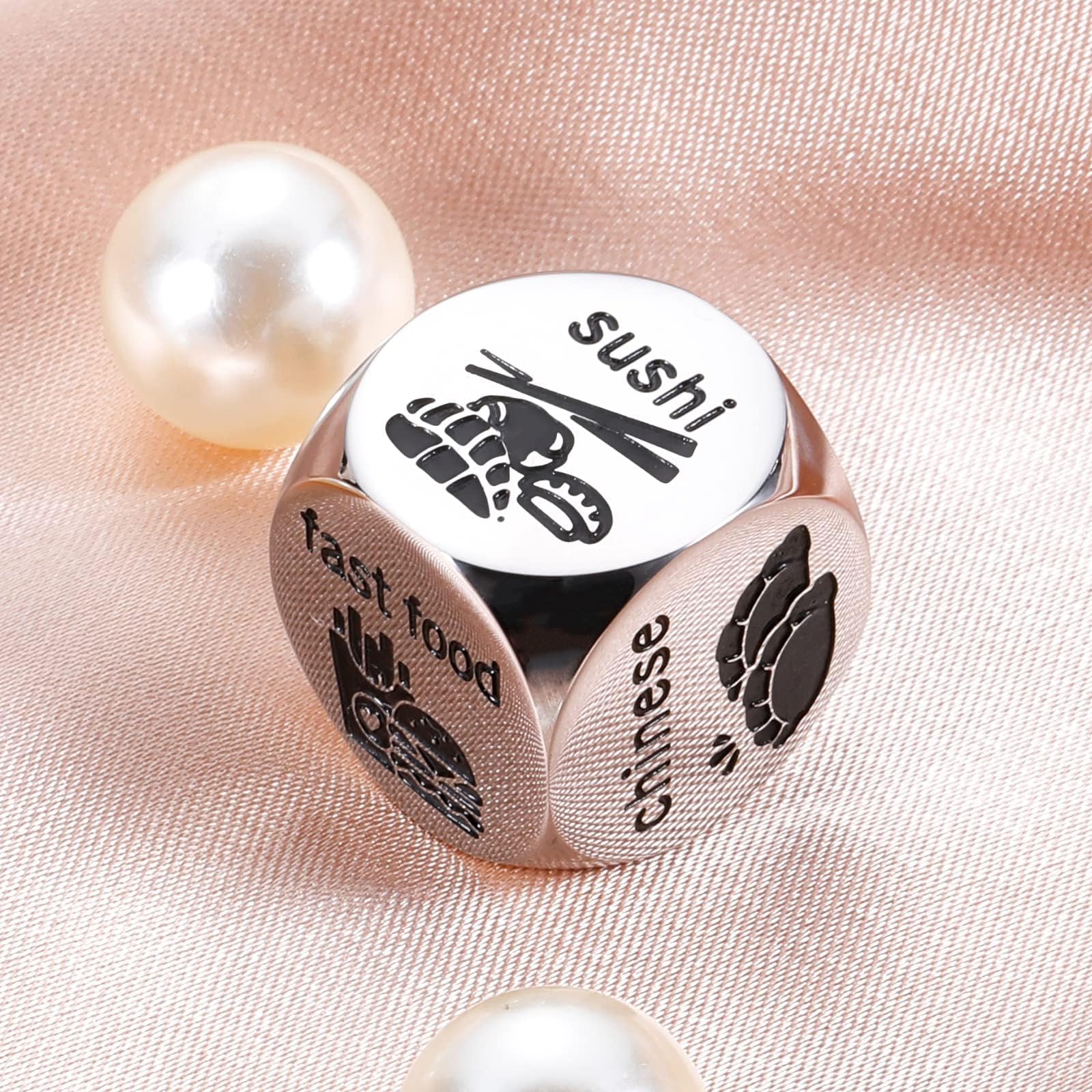 Valentine's Day Food Dice - Fun Couples Gift for Boyfriend, Girlfriend, Husband & Wife | Christmas Stocking Stuffer, Anniversary & Birthday Present for Men & Women | Perfect for Date Nights, Game Nights & Romantic Surprises