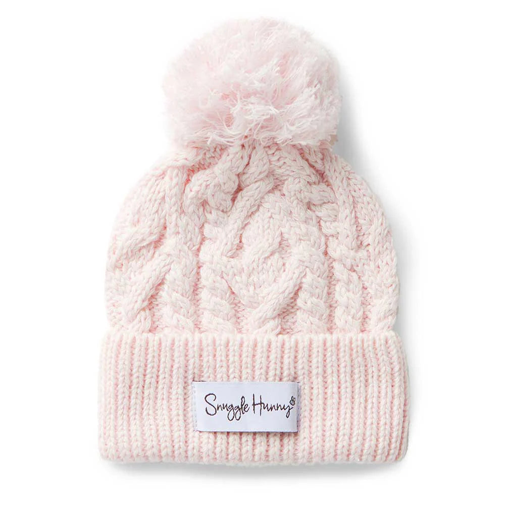 Snuggle Hunny Organic Knit Beanie - Soft Blush Pink Winter Hat for Women & Men | Cozy Cold Weather Accessory for Outdoor Activities