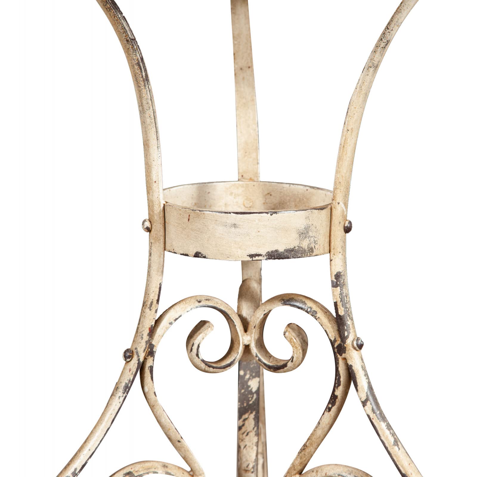 Antique White Wrought Iron Round Table - 56
