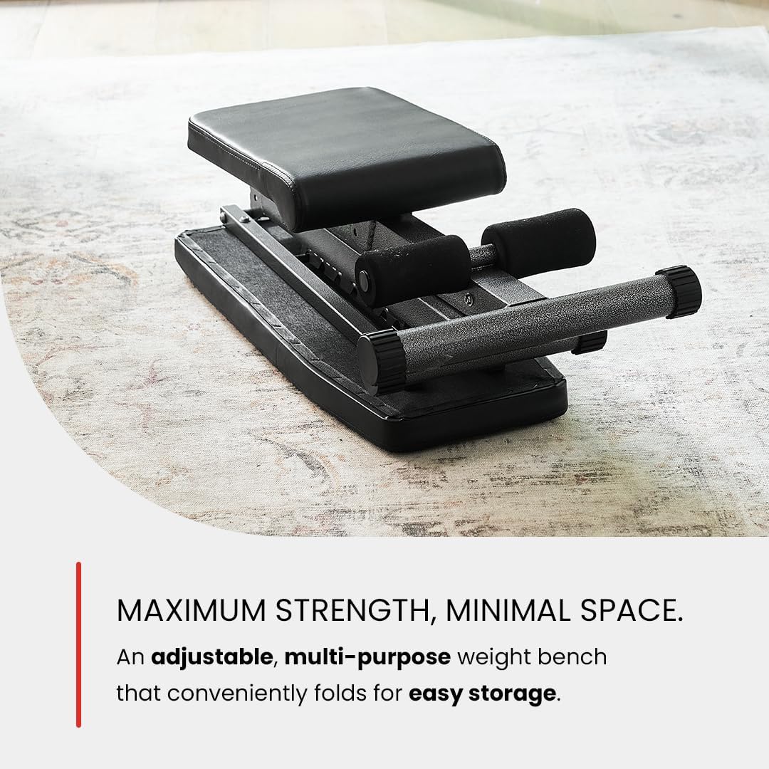 Finer Form 5-in-1 Adjustable Weight Bench - Foldable Home Gym Equipment for Bench Press, Strength Training & Full Body Workouts | Compatible with Dumbbell Sets | Perfect for Home Fitness & Small Spaces
